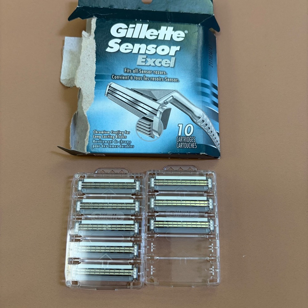 Gillette Sensor Excel Razor Cartridges 8 Count Twin Blade Refills Open Box
